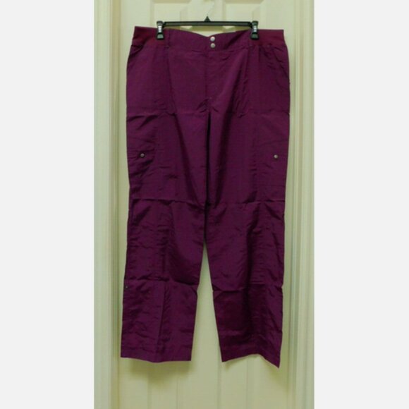 ST JOHN’S BAY Active Quick Dri Convertible Pants Purple XXLT New - Picture 2 of 6